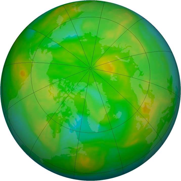 Arctic ozone map for 15 June 2008